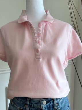 Old Navy Vintage Golf Shirt Polo Women’s Large Pink Preppy